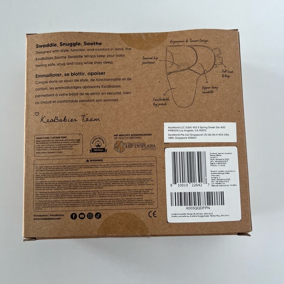 NWT KeaBabies 3-Pack Soothe Swaddle Wraps Butterflies size 0-3 months - Picture 7 of 9